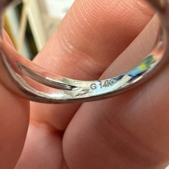 14K White Gold Emerald Moissanite Halo Twisted Band Engagement Ring 2.33CTW - Picture 4 of 6